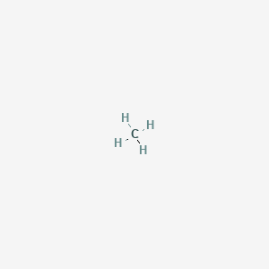 Methane molecular notation CH4: one carbon and four hydrogen atoms.