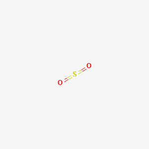Sulfur dioxide structure: sulfur bonded to two oxygen atoms.